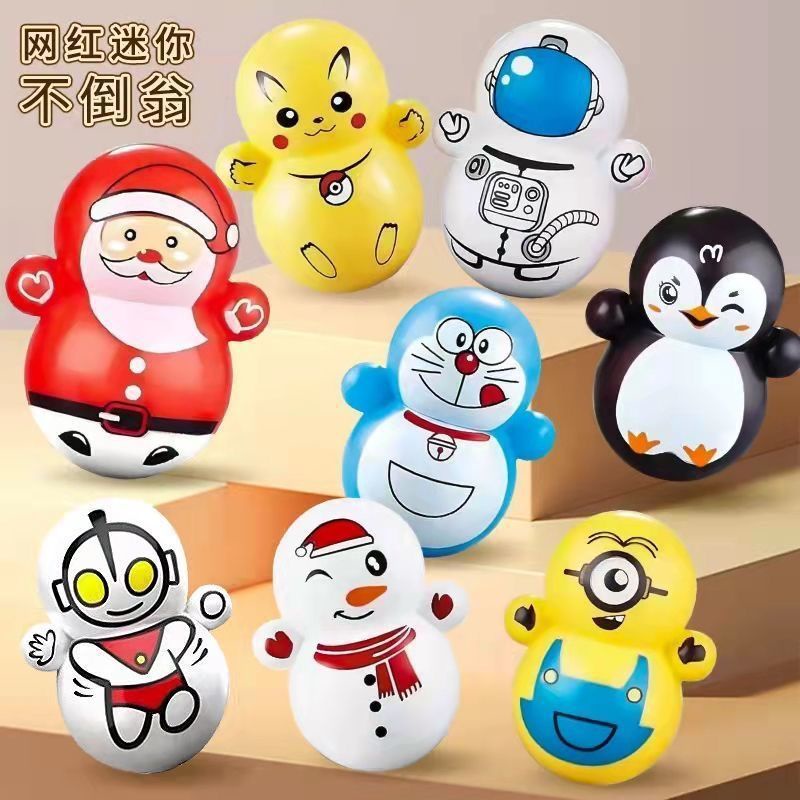 Cartoon Cartoon Tumbler Educational Mini Tumbler Toy Pikachu Jingle Cat Desktop Decompression Shaking Head Tumbler Ornaments YL059