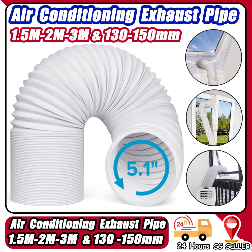 ?? ReadyStock - Air Conditioner Hose Portable Exhaust Vent with 5.1"/5.9" Diameter - 1.5M/2M/3M portable aircon hose Duct Extension Pipe Telescopic Flexible Air Conditioner Exhaust