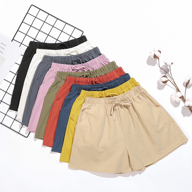 【Ready Stock】 Women Seluar Pendek Perempuan Loose Wide Leg Short Elastic Waist Casual Shorts