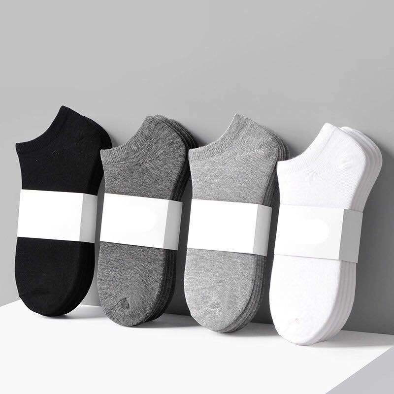 3 Pairs Women Socks Breathable Sports Socks Solid Color Boat Socks Comfortable Cotton Ankle Socks White Black