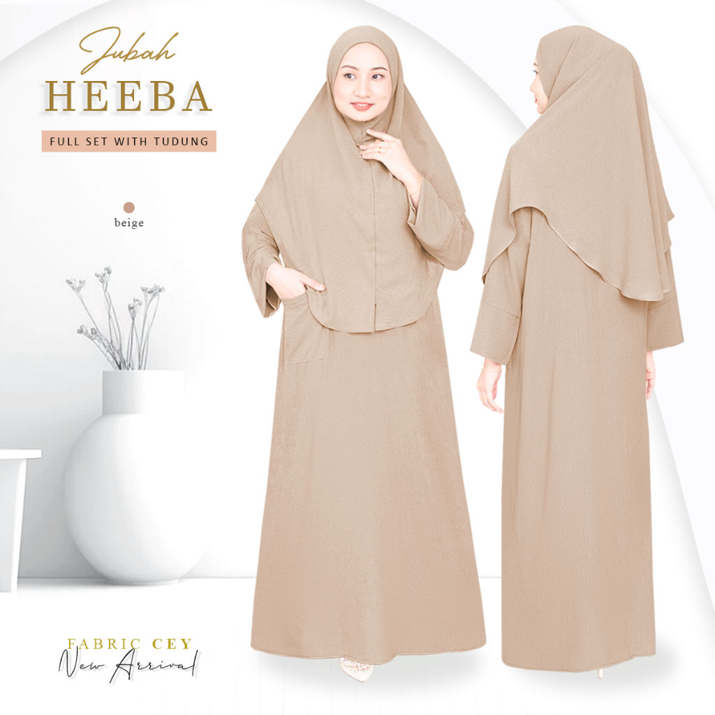 *New Season Arrival* HEEBA JUBAH Free Size With Tudung Sarung (Full Set) CEY Plain by H&H Exclusive