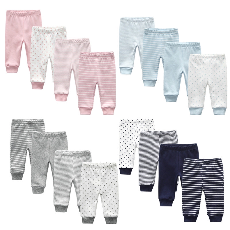 Newborn Baby Pants Pure Cotton Thin Men and Women Baby Pants（4pcs）