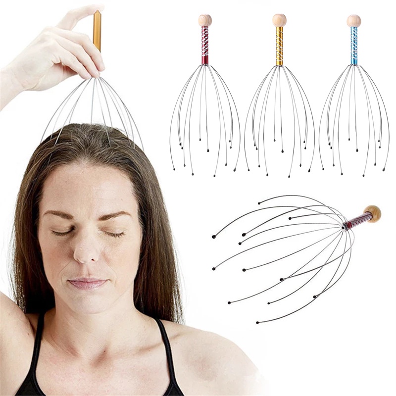 1PC Head Massager Neck Massage Octopus Scalp Stress Relax Tool