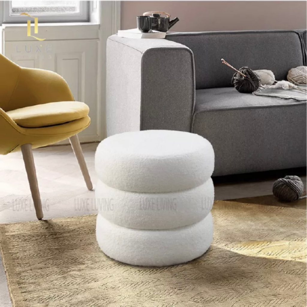 [FREE SHIPMENT] Sofa Cushion Stool | Mushroom Stool | Round Cushion Seat | Makeup chair