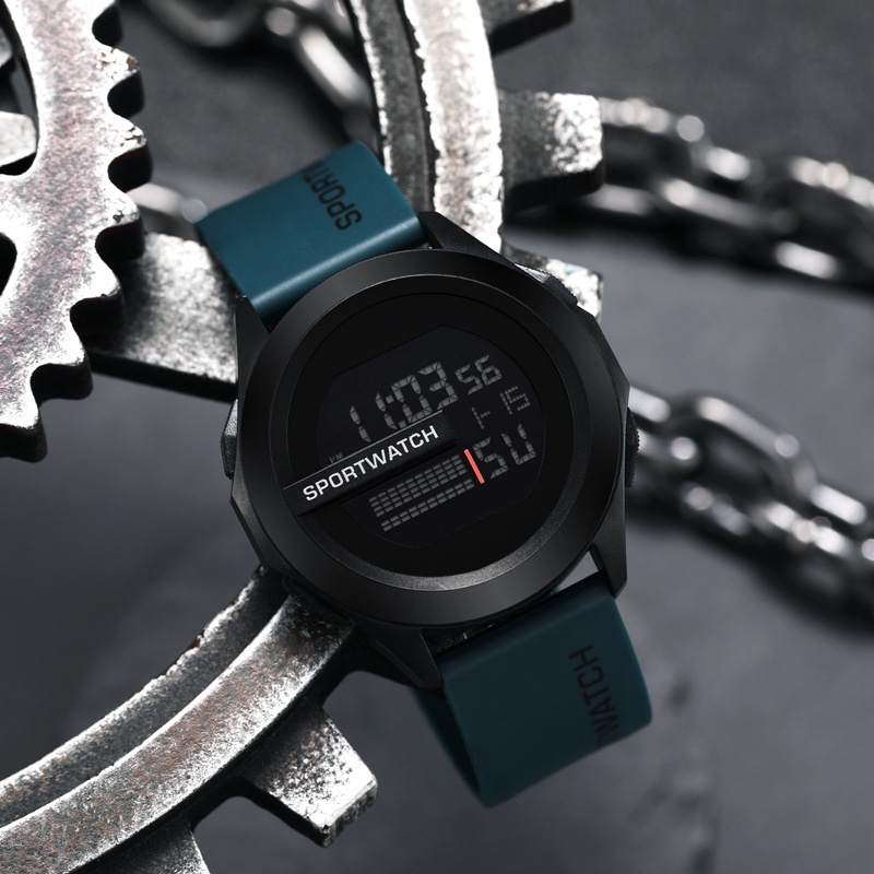New Men's Black Technology Electronic Quartz Watches Multi-function Waterproof Luminous Watch Trend Junior High School Student Sports Watch