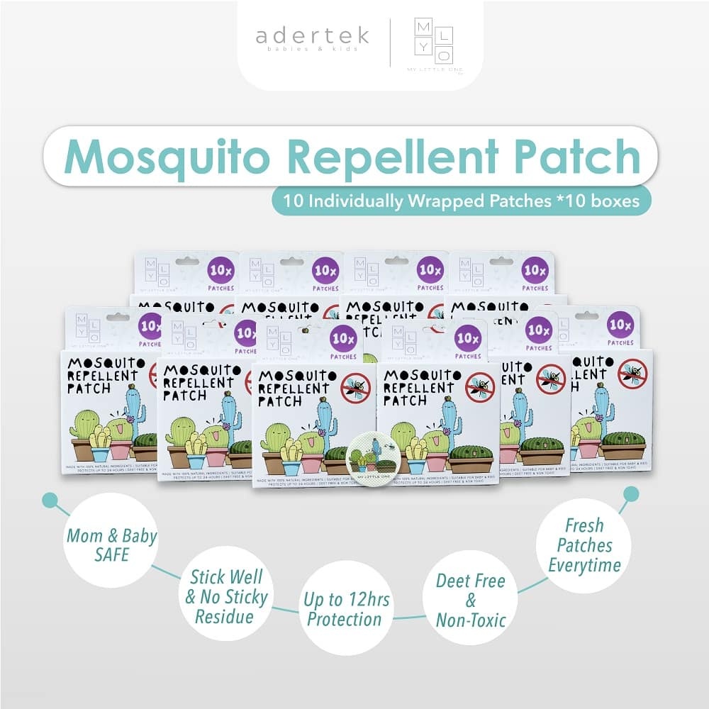 [3/10 boxes x 10s] MyLO Mosquito Repellent Patch - Baby Safe, Deet-Free, Individual Pack