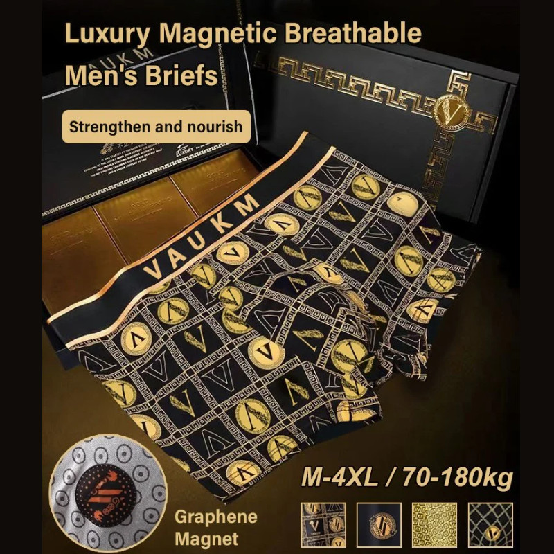 [HOT][Anti Bacterial/Quick Dry ] VADUM Luxury magnetic Breathable Men's Briefs M-4XL/3D Cutting Wrap/Skin Friendly Fabric/Not Stuffy/Golden Underwear/Cool