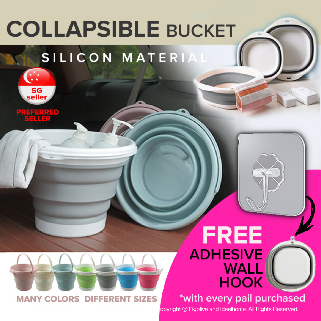 [SG In-Stock] Collapsible Foldable Pail Bucket / Folding Car Wash Basin