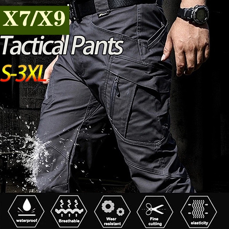 Men's IX9 IX7 Multi-pocket Cargo Tactical Pants Ripstop Lightweight Waterproof Cotton Stretch outdoors Outdoor Hiking Trousers