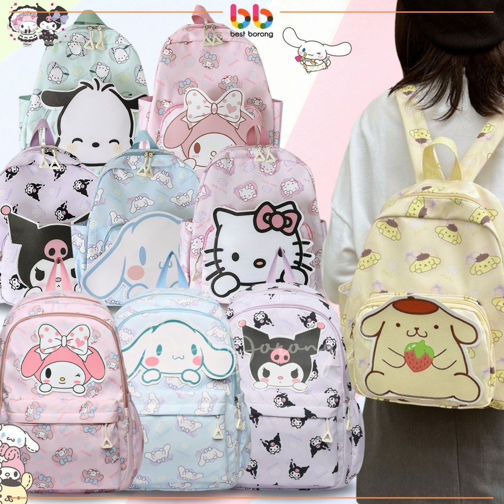 Sanrio School Bag Cute Cartoon For Kids School Bag Cartoon Kuromi Melody Cinnamoroll
